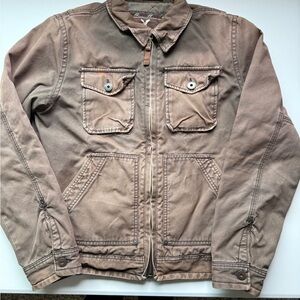 American Eagle Outfitters Military Jacket Mens Medium Brown Distressed Vintage